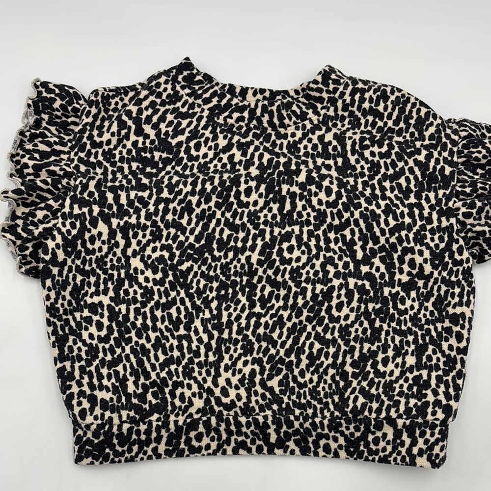 Old Navy Animal Print Ruffle Sleeve Top 4T
